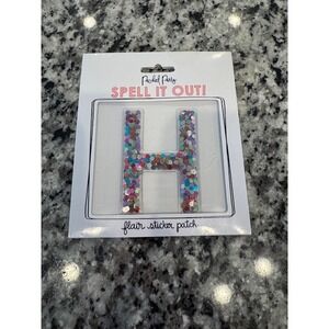 Packed Party‎ Spell It Out Confetti Initial Sticker Patch Letter H Multi Color